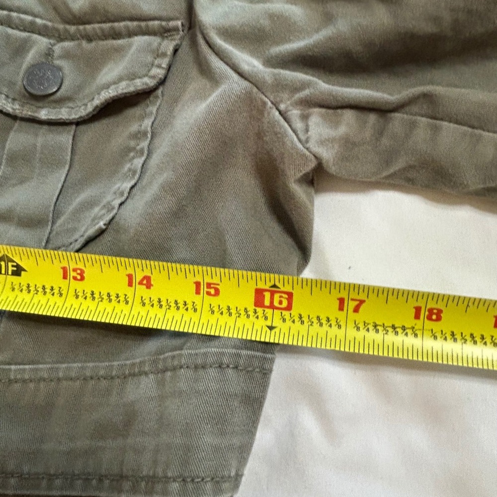 Jessica Simpson Sahara Olive Green Military Utility Jacket Cargo Frayed Hem M - Picture 3 of 16